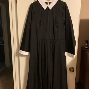 EShakti custom poplin black dress.